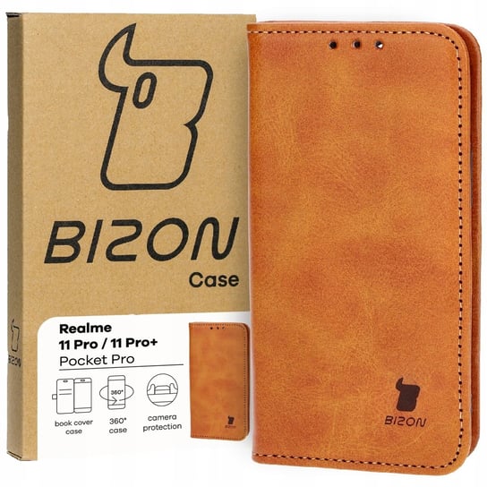 Etui Bizon Case Pocket Pro do Realme 11 Pro / 11 Pro+, brązowe Bizon