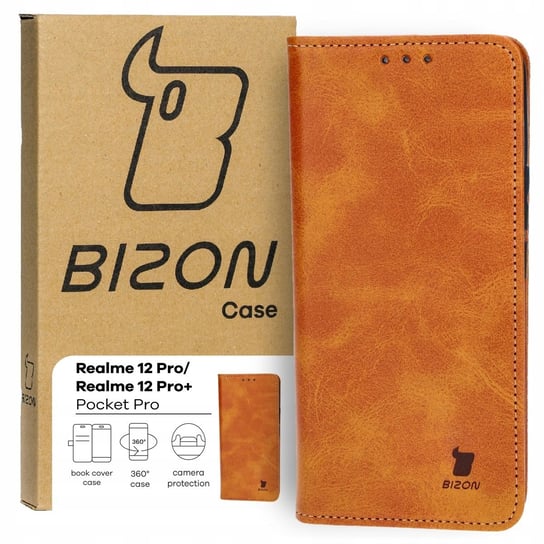 Etui Bizon Case Pocket Pro do Realme 12 Pro / 12 Pro+, brązowe Bizon