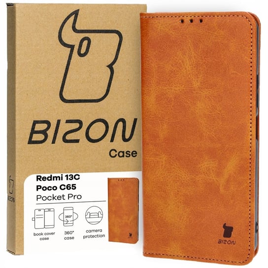 Etui Bizon Case Pocket Pro do Redmi 13C / Poco C65, brązowe Bizon