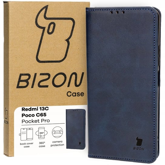 Etui Bizon Case Pocket Pro do Redmi 13C / Poco C65, granatowe Bizon