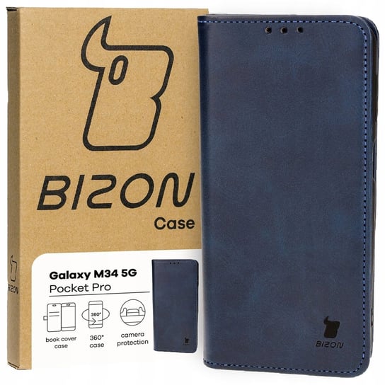 Etui Bizon Case Pocket Pro do Samsung Galaxy M34 5G, granatowe Bizon