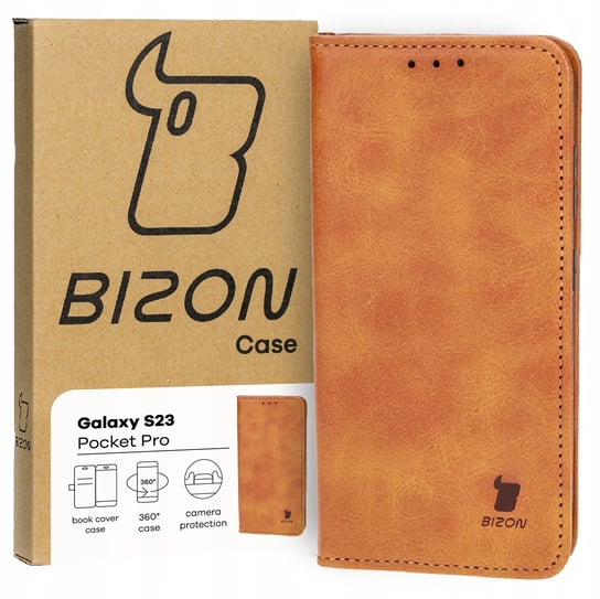 Etui Bizon Case Pocket Pro do Samsung Galaxy S23, brązowe Bizon