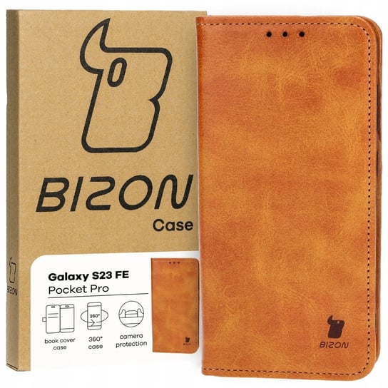 Etui Bizon Case Pocket Pro do Samsung Galaxy S23 FE, brązowe Bizon