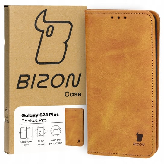 Etui Bizon Case Pocket Pro do Samsung Galaxy S23 Plus, brązowe Bizon