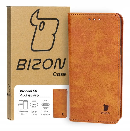 Etui Bizon Case Pocket Pro do Xiaomi 14, brązowe Bizon