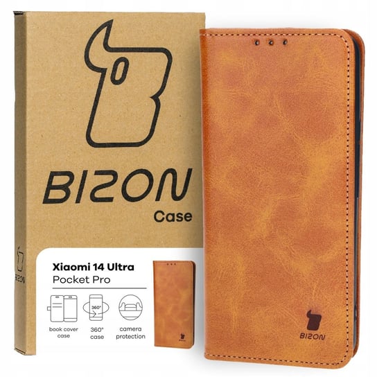 Etui Bizon Case Pocket Pro do Xiaomi 14 Ultra, brązowe Bizon