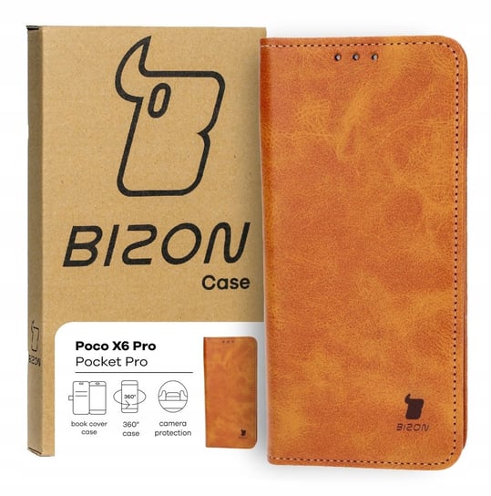 Etui Bizon Case Pocket Pro do Xiaomi Poco X6 Pro 5G, brązowe Bizon