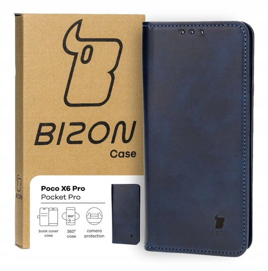 Etui Bizon Case Pocket Pro do Xiaomi Poco X6 Pro 5G, granatowe Bizon