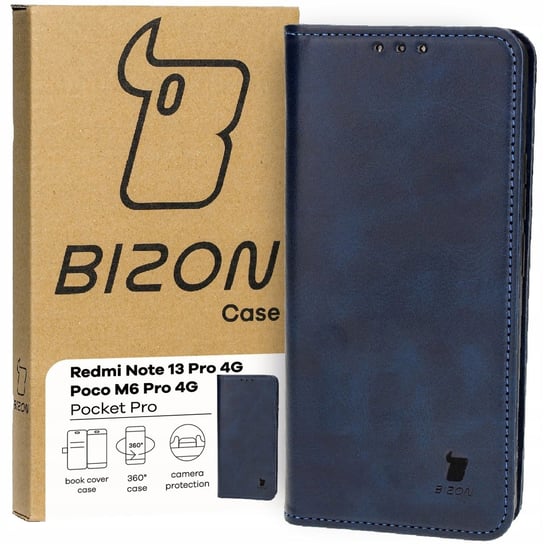 Etui Bizon Case Pocket Pro do Xiaomi Redmi Note 13 Pro 4G / Xiaomi Poco M6 Pro 4G, granatowe Bizon