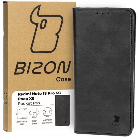 Etui Bizon Case Pocket Pro do Xiaomi Redmi Note 13 Pro 5G / Xiaomi Poco X6, czarne Bizon
