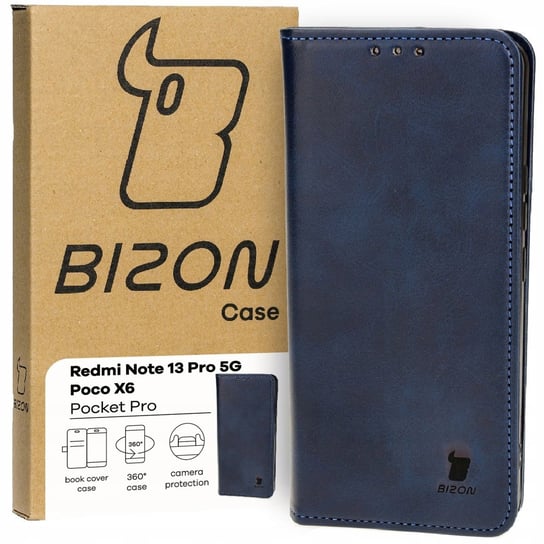 Etui Bizon Case Pocket Pro do Xiaomi Redmi Note 13 Pro 5G / Xiaomi Poco X6, granatowe Bizon