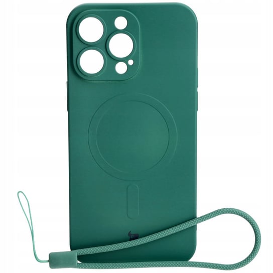 Etui Bizon Case Silicone Magnetic Do Apple Iphone 14 Pro Max, Ciemnozielone Bizon