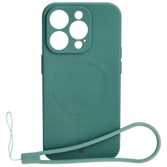 Etui Bizon Case Silicone Magnetic do Apple iPhone 15 Pro, ciemnozielone Bizon