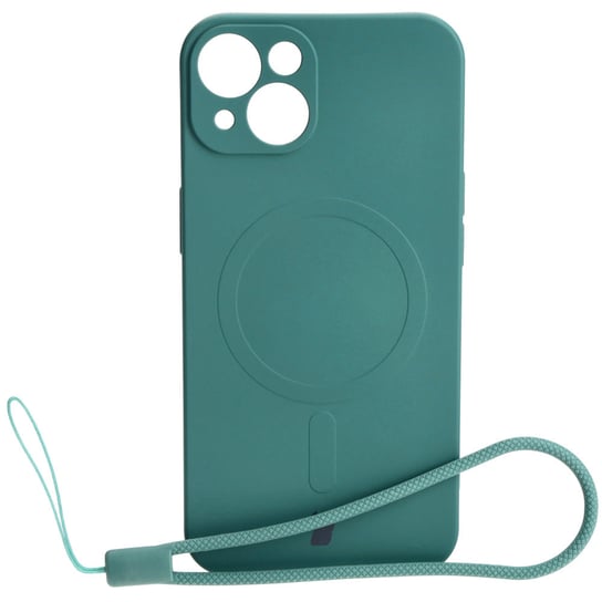 Etui Bizon Case Silicone MagSafe do iPhone 13, ciemnozielone Bizon