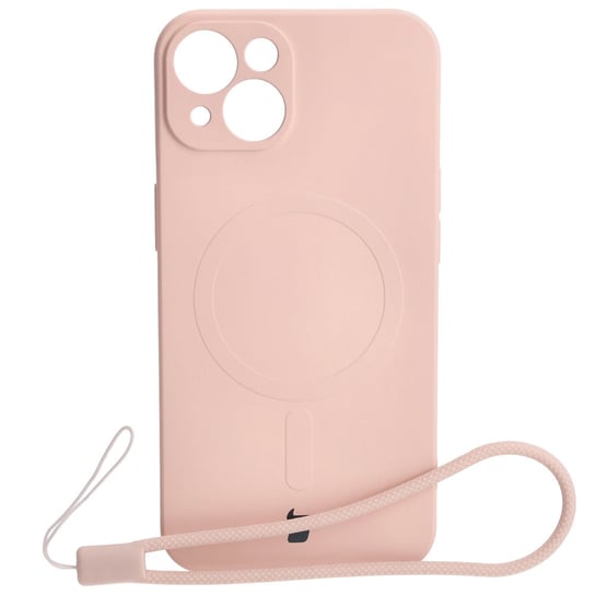 Etui Bizon Case Silicone MagSafe do iPhone 13, jasnoróżowe Bizon