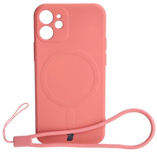 Etui Bizon Case Silicone MagSafe Sq do Apple iPhone 12 Mini, brudny róż Bizon