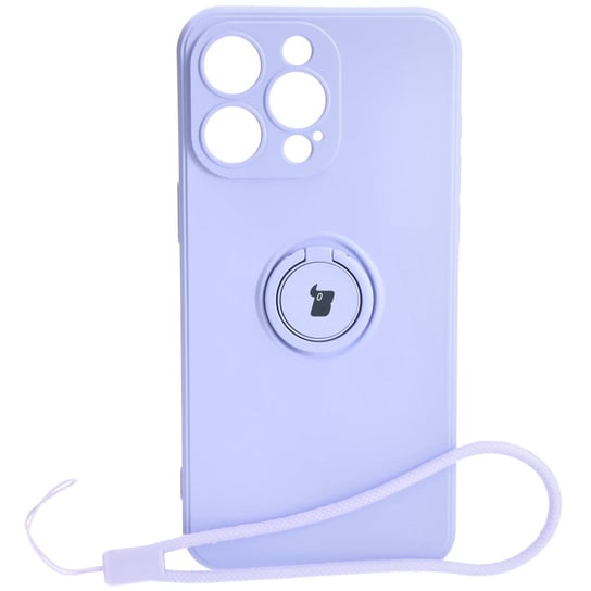 Etui Bizon Case Silicone Ring Sq do Apple iPhone 15 Pro Max, jasnofioletowe Bizon