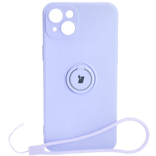 Etui Bizon Case Silicone Ring Sq do iPhone 15 Plus, jasnofioletowe Bizon