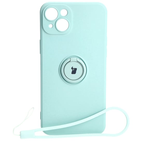 Etui Bizon Case Silicone Ring Sq do iPhone 15 Plus, turkusowe Bizon