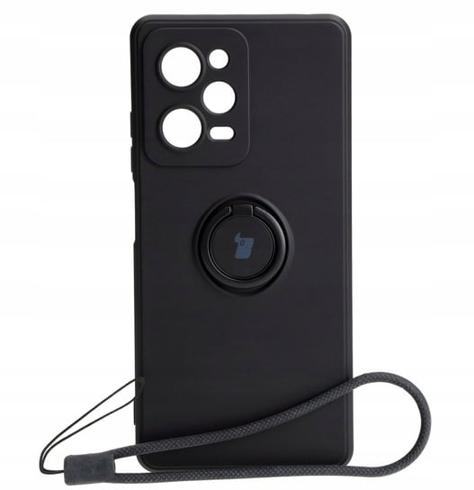 Etui Bizon Case Silicone Ring Sq do Xiaomi Redmi Note 12 Pro 5G / Poco X5 Pro, czarne Bizon