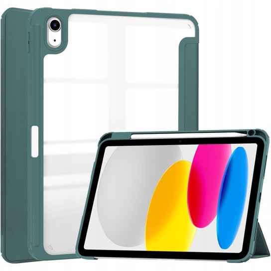 Etui Bizon Case Tab Clear Matt do Apple iPad 10 10.9 2022, ciemnozielone Bizon