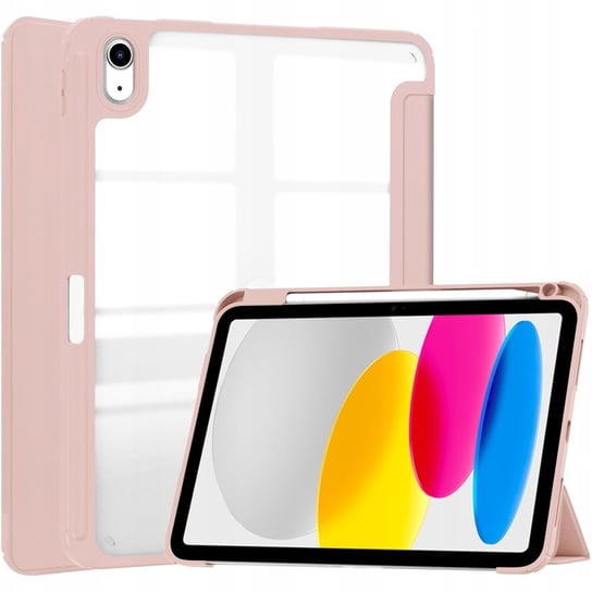 Etui Bizon Case Tab Clear Matt do Apple iPad 10 10.9 2022, różowozłote Bizon