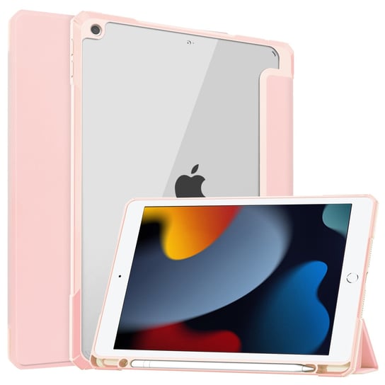 Etui Bizon Case Tab Clear Matt do Apple iPad 9 10.2 2021 / iPad 8 2020/ iPad 10.2 2019, jasnoróżowe Bizon
