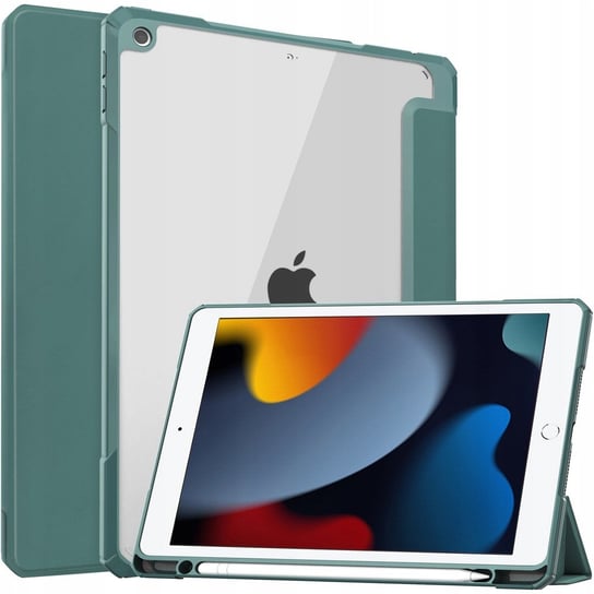 Etui Bizon Case Tab Clear Matt do Apple iPad 9/8/7 10.2 2021/2020/2019, ciemnozielone Bizon