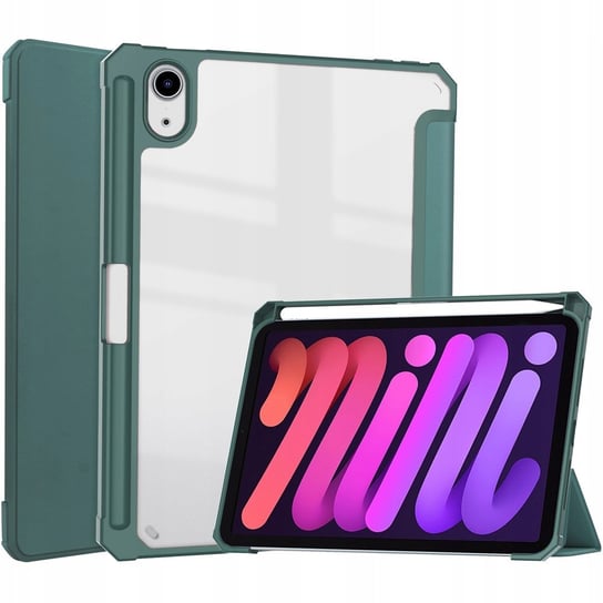 Etui Bizon Case Tab Clear Matt do Apple iPad Mini 6 2021, ciemnozielone Bizon