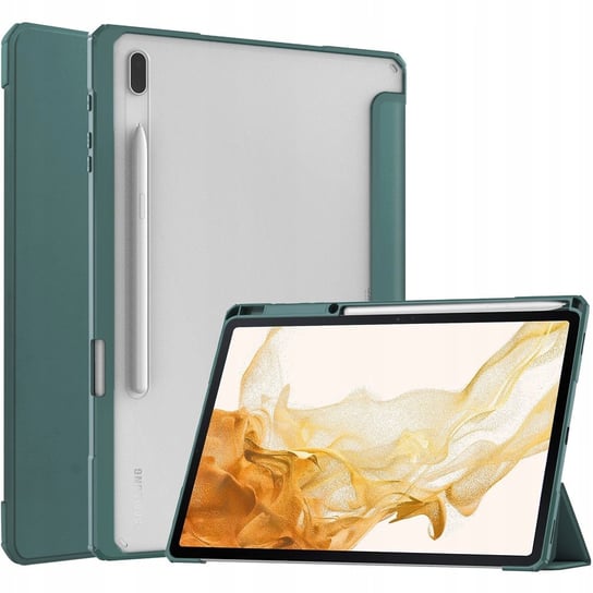 Etui Bizon Case Tab Clear Matt do Galaxy Tab S8 Plus / S7 Plus / S7 FE, ciemnozielone Bizon