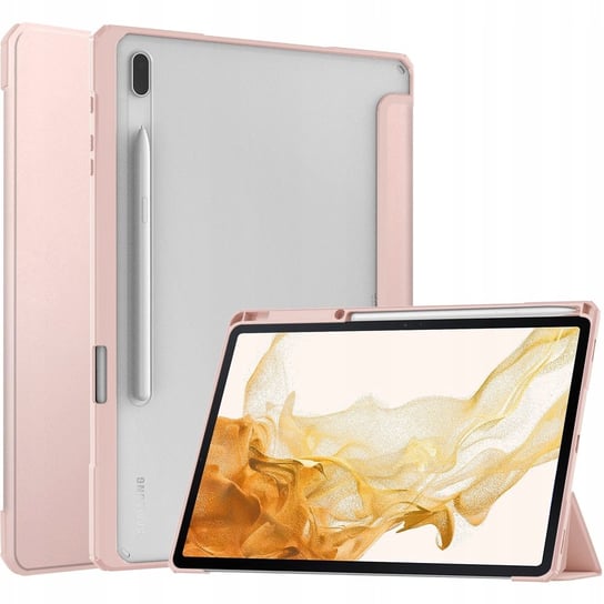 Etui Bizon Case Tab Clear Matt do Galaxy Tab S8 Plus / S7 Plus / S7 FE, różowozłote Bizon