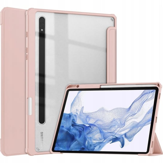 Etui Bizon Case Tab Clear Matt do Galaxy Tab S8 / S7, różowozłote Bizon