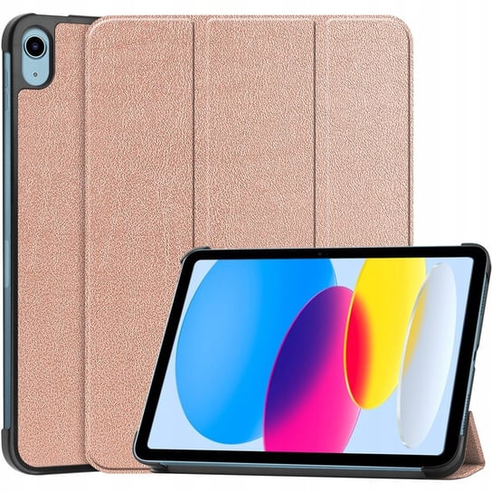 Etui Bizon Case Tab Croc do Apple iPad 10 10.9 2022, różowozłote Bizon