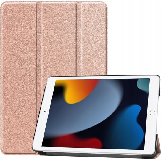 Etui Bizon Case Tab Croc do Apple iPad 9/8/7 10.2 2021/2020/2019, różowozłote Bizon