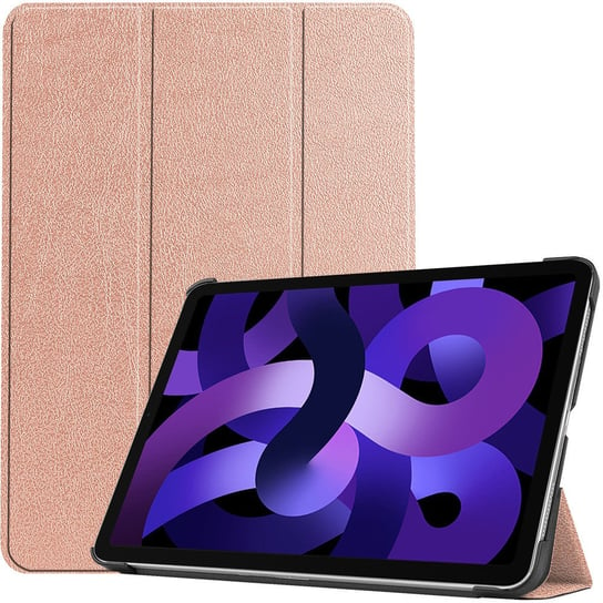 Etui Bizon Case Tab Croc do Apple iPad Air 4, różowozłote Bizon