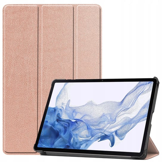 Etui Bizon Case Tab Croc do Galaxy Tab S9, różowozłote Bizon