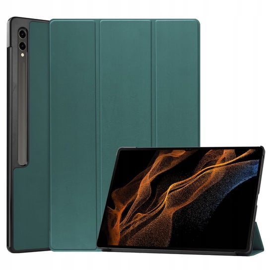 Etui Bizon Case Tab Croc do Galaxy Tab S9 Ultra, ciemnozielone Bizon