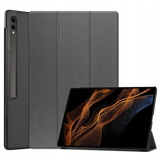 Etui Bizon Case Tab Croc do Galaxy Tab S9 Ultra, szare Bizon