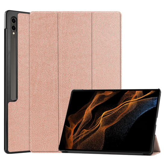 Etui Bizon Case Tab Croc do Samsung Galaxy Tab S9 Ultra, różowozłote Bizon