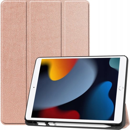 Etui Bizon Case Tab Lizard do Apple iPad 9/8/7 10.2 2021/2020/2019, różowozłote Bizon
