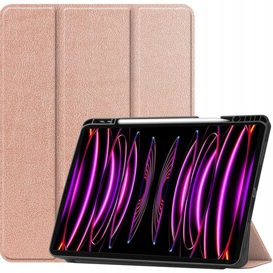 Etui Bizon Case Tab Lizard do Apple iPad Pro 12.9 2022/2021/2020/2018, różowozłote Bizon