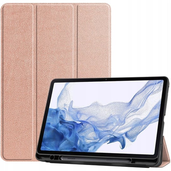 Etui Bizon Case Tab Lizard do Galaxy Tab S8 / S7, różowozłote Bizon