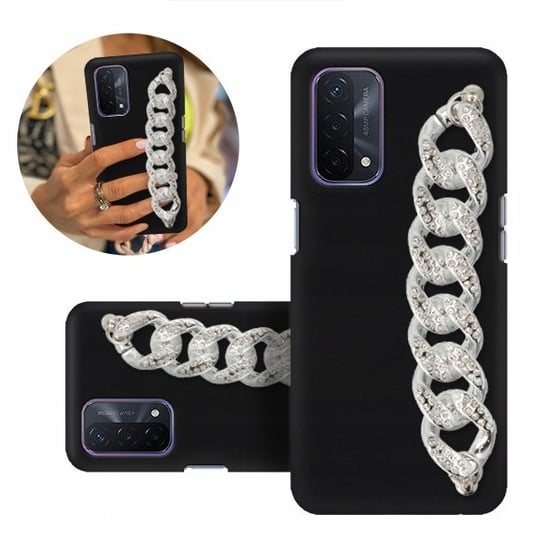 ETUI BLINK Matowe Czarne do OPPO A93 5G Cyrkonie Funnycase