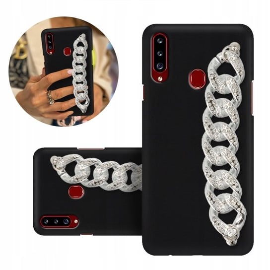 ETUI BLINK Matowe Czarne do SAMSUNG A20s Cyrkonie Funnycase