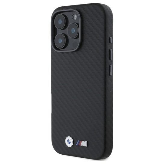 Etui BMW do iPhone 16 Pro Max  6.9" czarny Carbon Wrapped Metal BMW