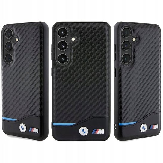 Etui BMW Leather Carbon do Galaxy A55, czarne BMW