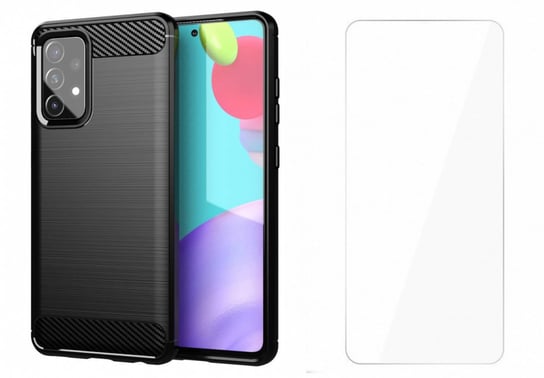 Etui Braders Carbon Case + Szkło Hartowane Płaskie Do Samsung Galaxy A52 5G / 4G Braders