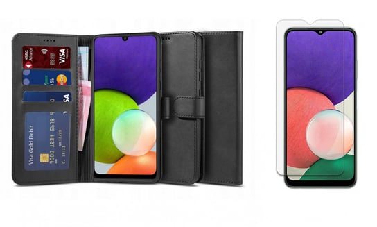 Etui Braders Wallet Portfel z Klapką + Szkło Hartowane do Samsung Galaxy A22 5G Braders