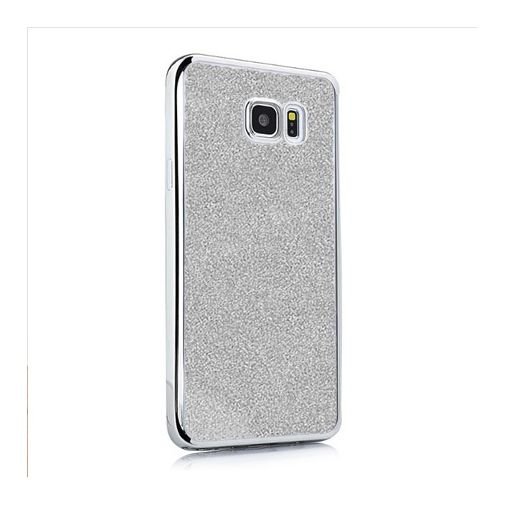 Etui brokat silikonowe platynowane SLIM, Samsung Galaxy S6, tpu, srebrne EtuiStudio