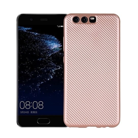 Etui Carbon Fiber Huawei P10 różowo -złoty/rose gold No name